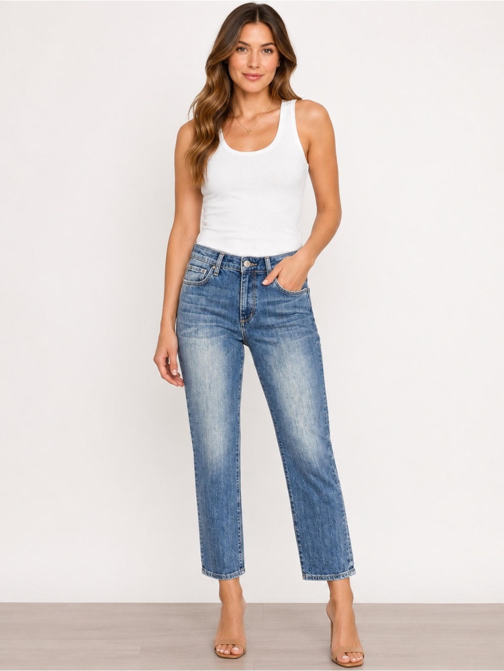 KUT from the Kloth Reese Ankle Straight Leg Jeans Women’s Size 0 Blue Stretch